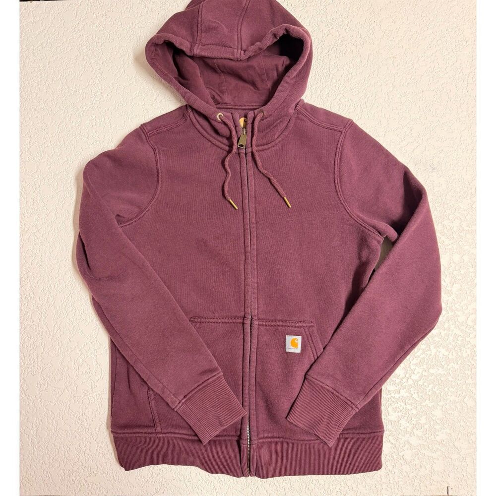 Carhartt Relaxed Fit Full Zip Hoodie Maroon Size M